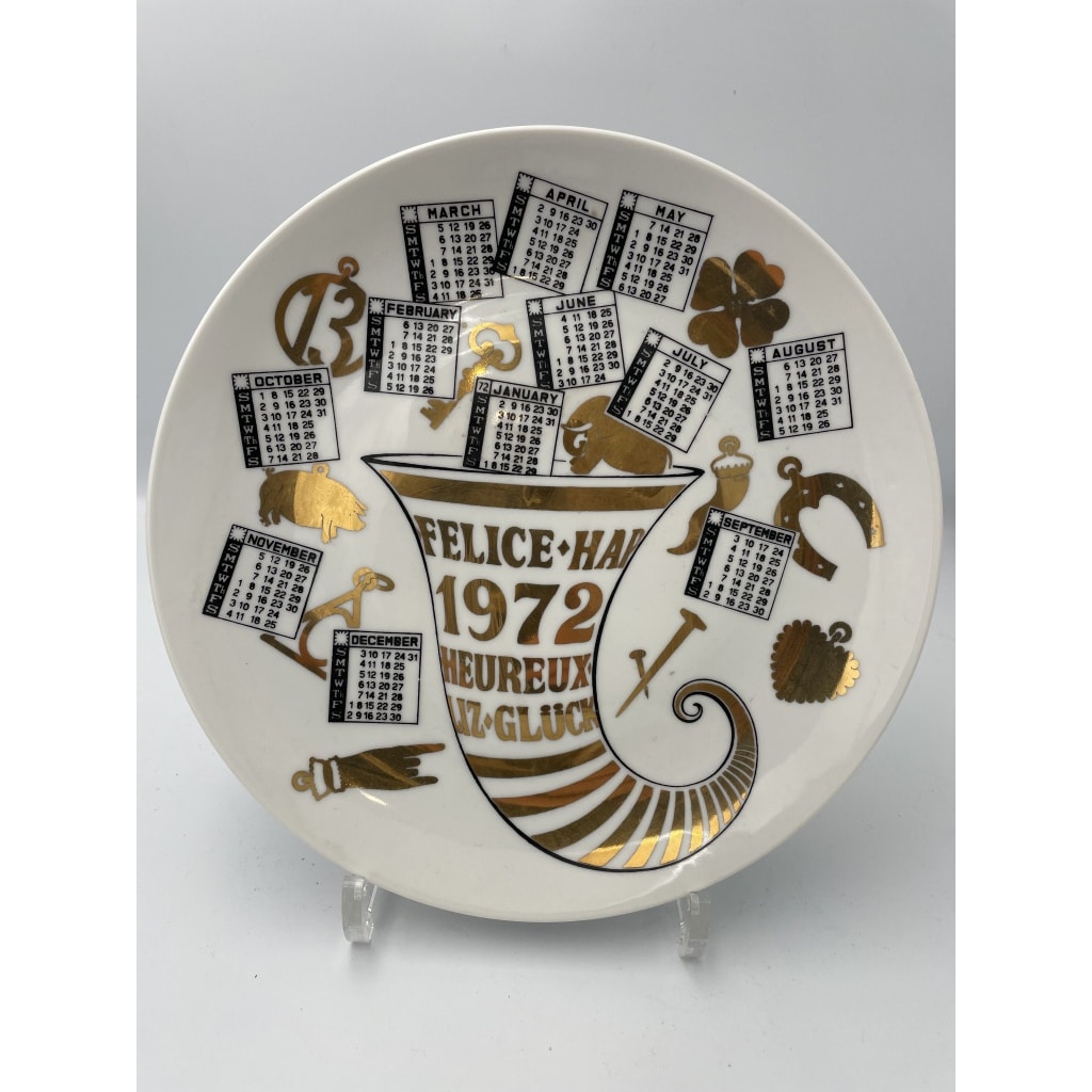 Suite de onze assiettes de la série Calendario par Piero FORNASETTI | Biron 