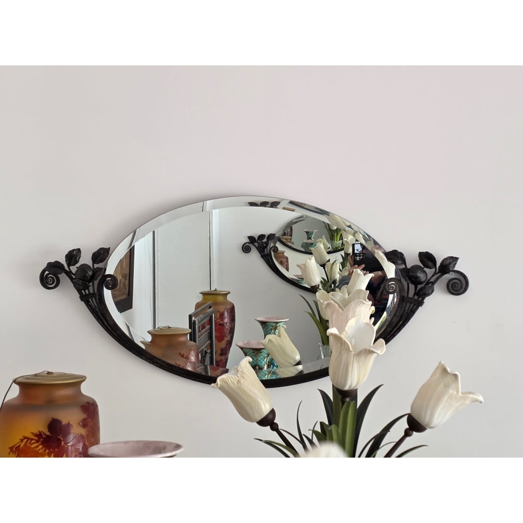 Paire de miroirs Art Déco en Fer Forgé, circa 1925 | Biron 