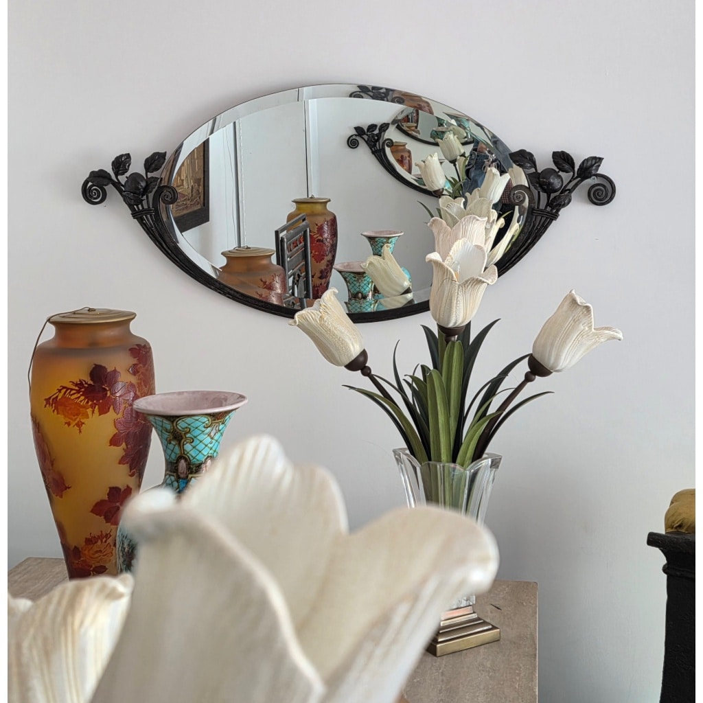 Paire de miroirs Art Déco en Fer Forgé, circa 1925 | Biron 