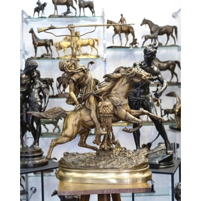 Sculpture - La Fantasia Arabe , Prosper Lecourtier (1851-1924) - Bronze
