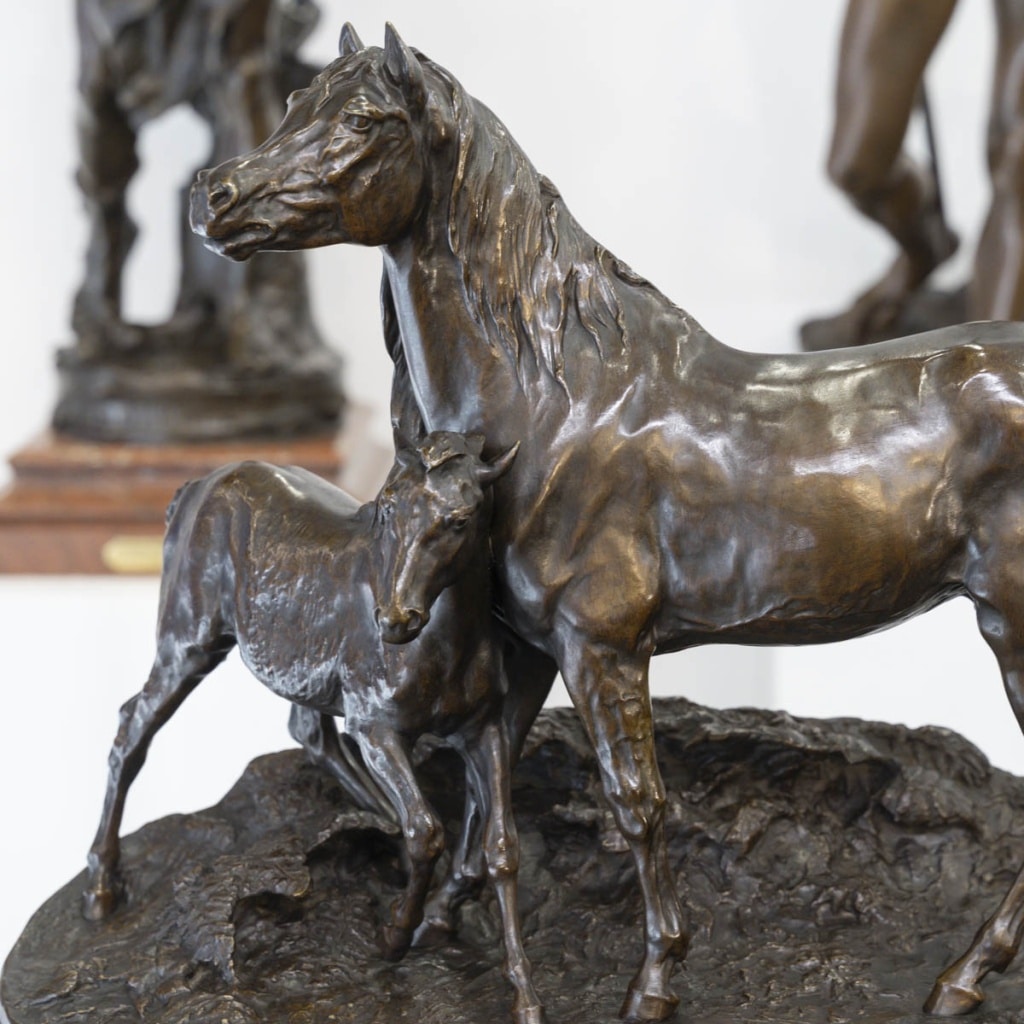 La Jument Normande Et Son Poulain , Pierre – Jules Mêne (1810-1879) | Biron 