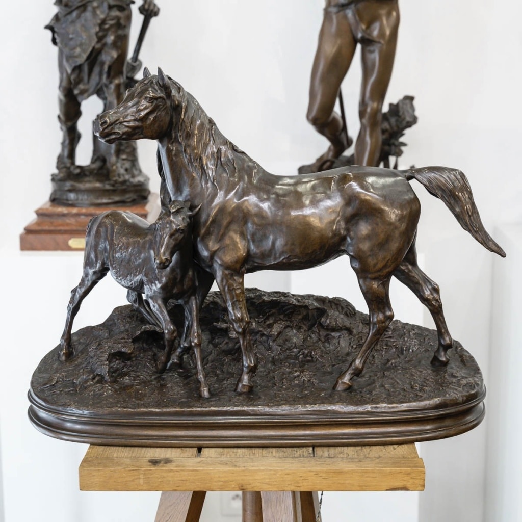 La Jument Normande Et Son Poulain , Pierre – Jules Mêne (1810-1879) | Biron 