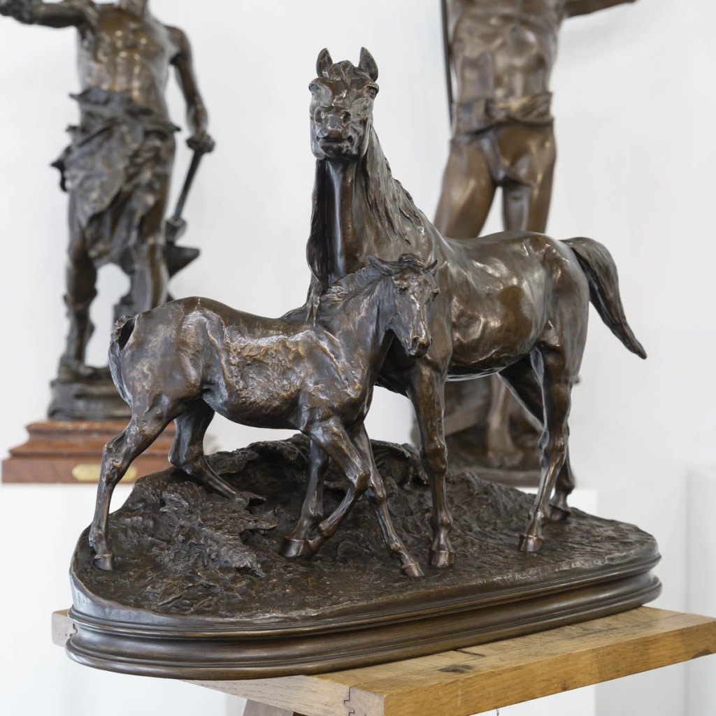 La Jument Normande Et Son Poulain , Pierre – Jules Mêne (1810-1879) | Biron 