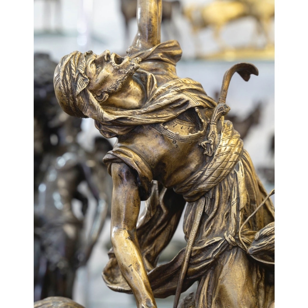 Sculpture – La Fantasia Arabe , Prosper Lecourtier (1851-1924) – Bronze | Biron 