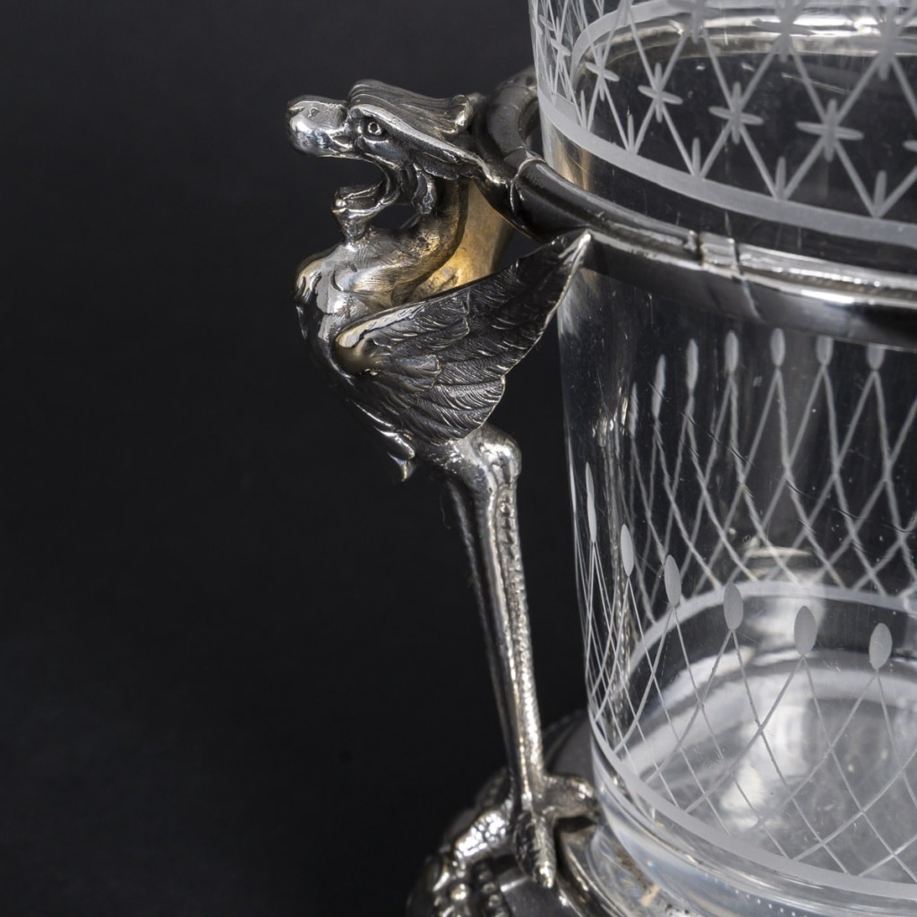Huilier-Vinaigrier en Métal Argenté et Cristal Taillé – Époque Napoléon III, XIXᵉ Siècle | Biron 