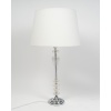 Paire de Lampes Transparentes et Abat-Jour Blanc, Style Baccarat | Biron 