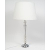 Paire de Lampes Transparentes et Abat-Jour Blanc, Style Baccarat | Biron 