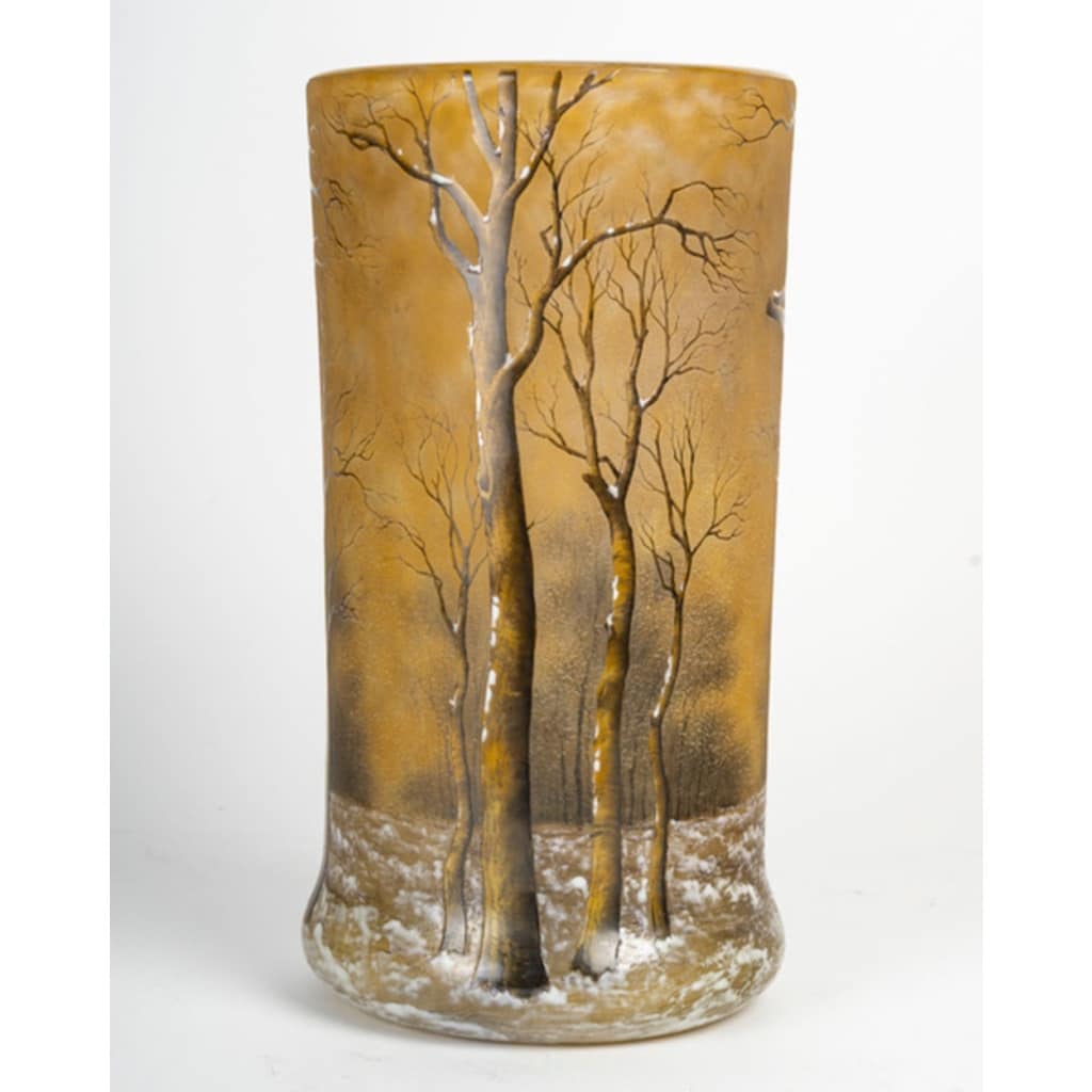 Daum Nancy :vase « arbres sous la neige « | Biron 