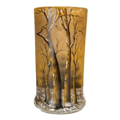 Daum Nancy :vase "arbres sous la neige "