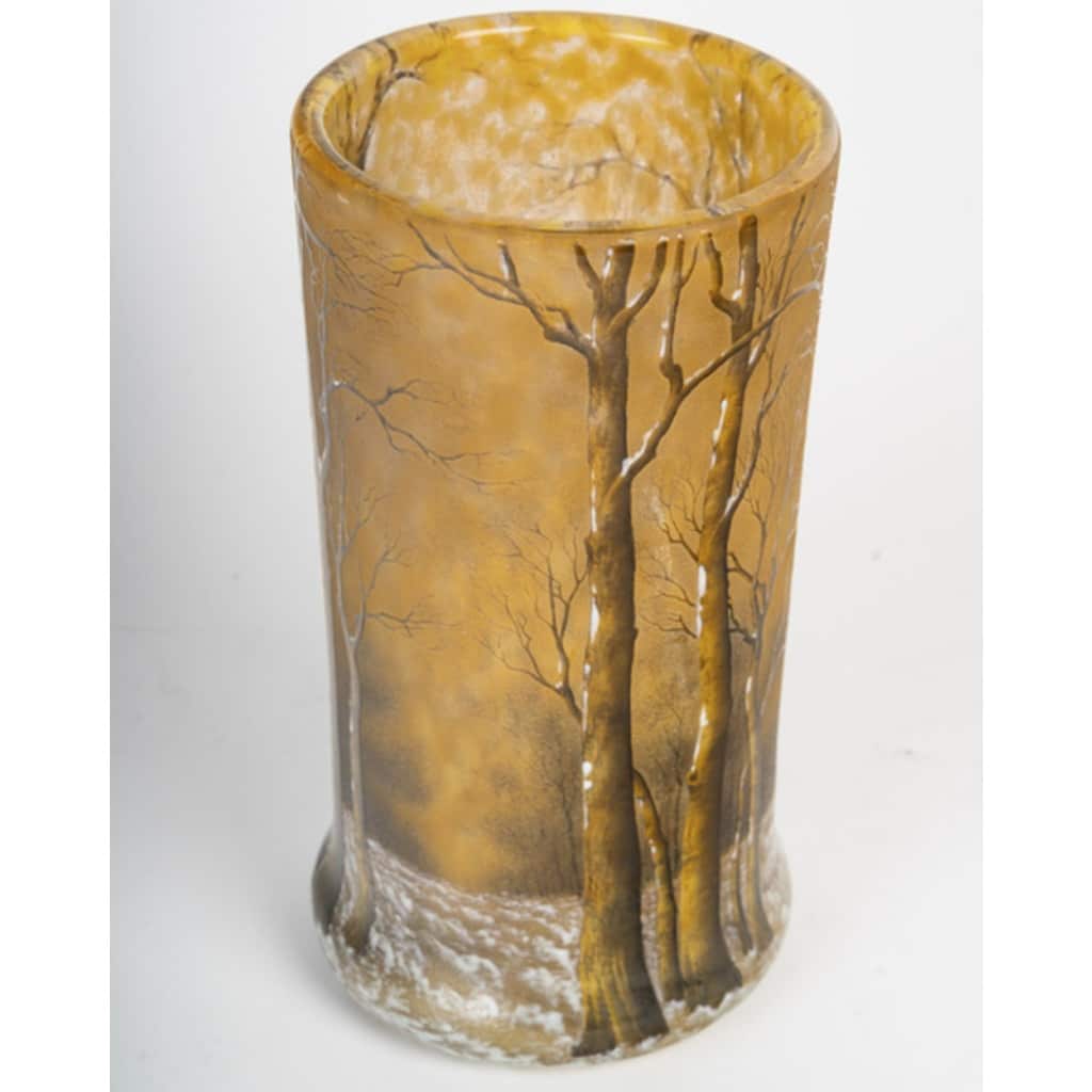 Daum Nancy :vase « arbres sous la neige « | Biron 