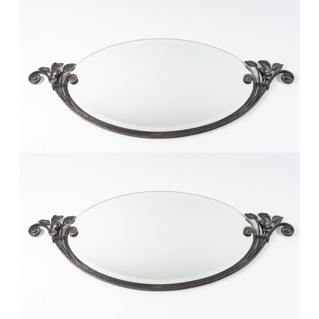 Paire de miroirs Art Déco en Fer Forgé, circa 1925 | Biron 