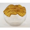 Marie-Claude Lalique – Vase « Erimaki » en Cristal Blanc et Ambre, France, 1988 | Biron 