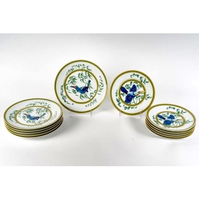 Service de 12 Assiettes "Toucan" porcelaine de HERMES