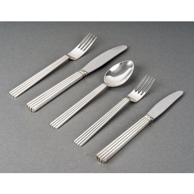 Ménagère Art Déco "Bernadotte" argent massif de Georg JENSEN - 40 Pièces