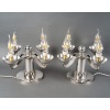 Paire de Candélabres Art Déco Moderniste métal argenté martelé de Jean DESPRES | Biron 