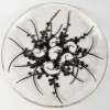 Assiette Décorative « Souris » verre blanc émaillé noir de René LALIQUE | Biron 