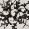 Assiette Décorative « Souris » verre blanc émaillé noir de René LALIQUE | Biron 