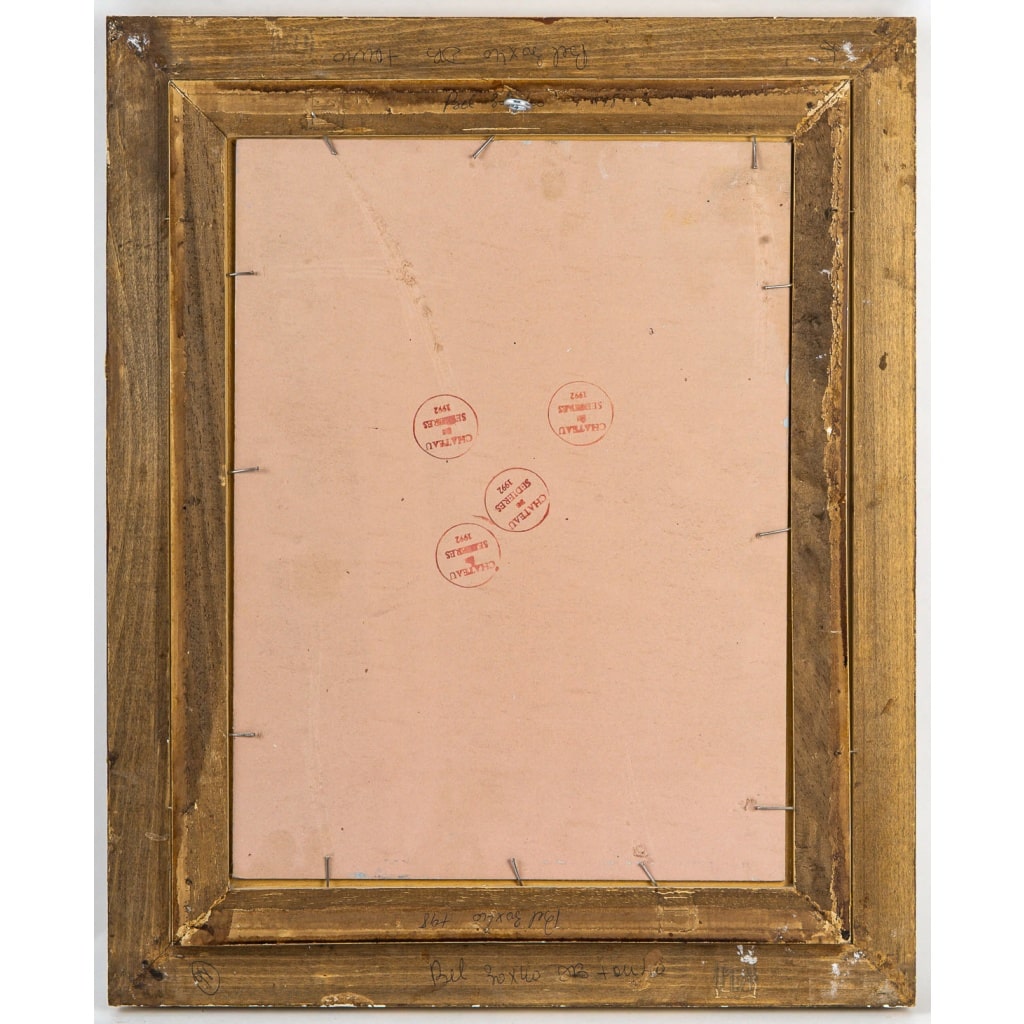 Serge Belloni (1925-2005) – La Marchande de Fleurs, chez Jeannette huile sur bois vers 1990 | Biron 