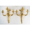 Paire d’appliques au coq en bronze doré dans le style Transition Louis XV-Louis XVI | Biron 
