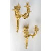 Paire d’appliques au coq en bronze doré dans le style Transition Louis XV-Louis XVI | Biron 