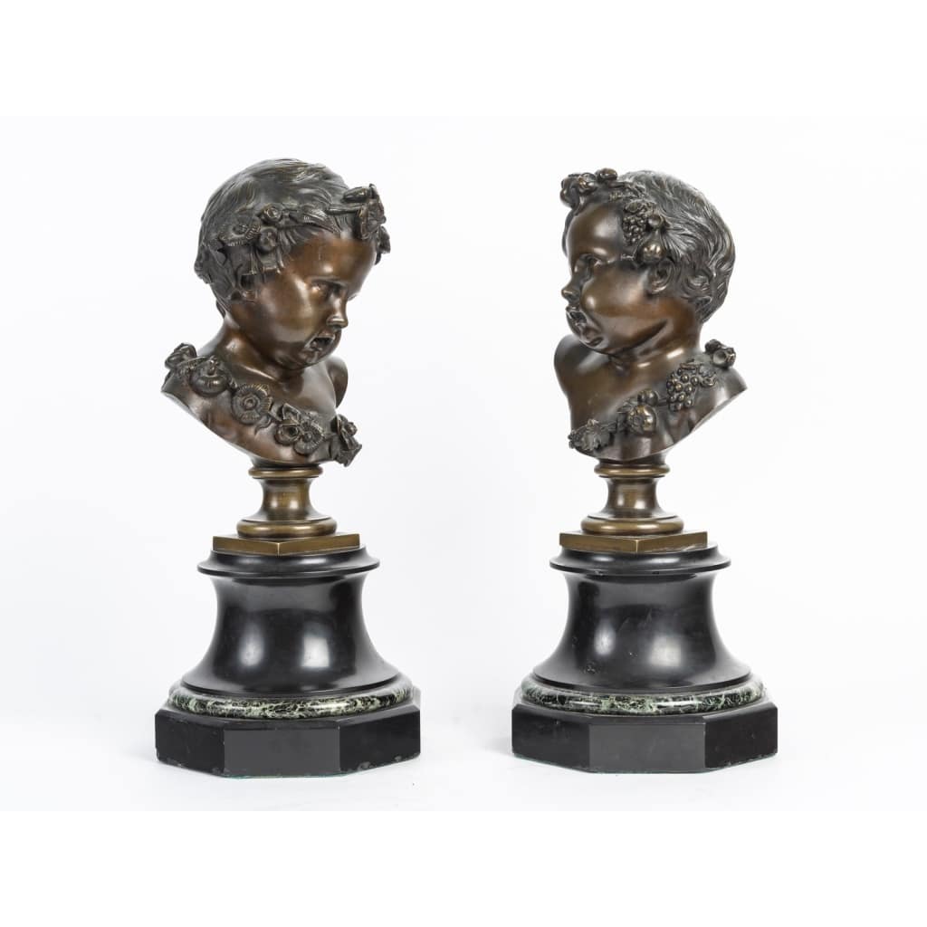 « Les Enfants de Bacchus » Paire de Putti en bronze, Fin du XIXème Siècle | Biron 
