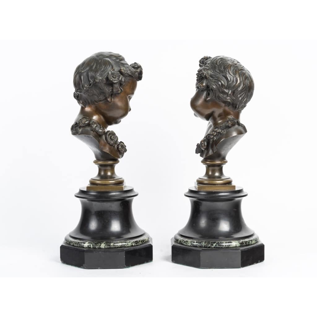 « Les Enfants de Bacchus » Paire de Putti en bronze, Fin du XIXème Siècle | Biron 