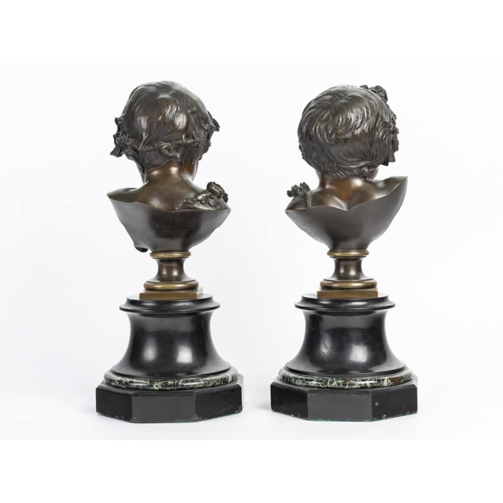 « Les Enfants de Bacchus » Paire de Putti en bronze, Fin du XIXème Siècle | Biron 
