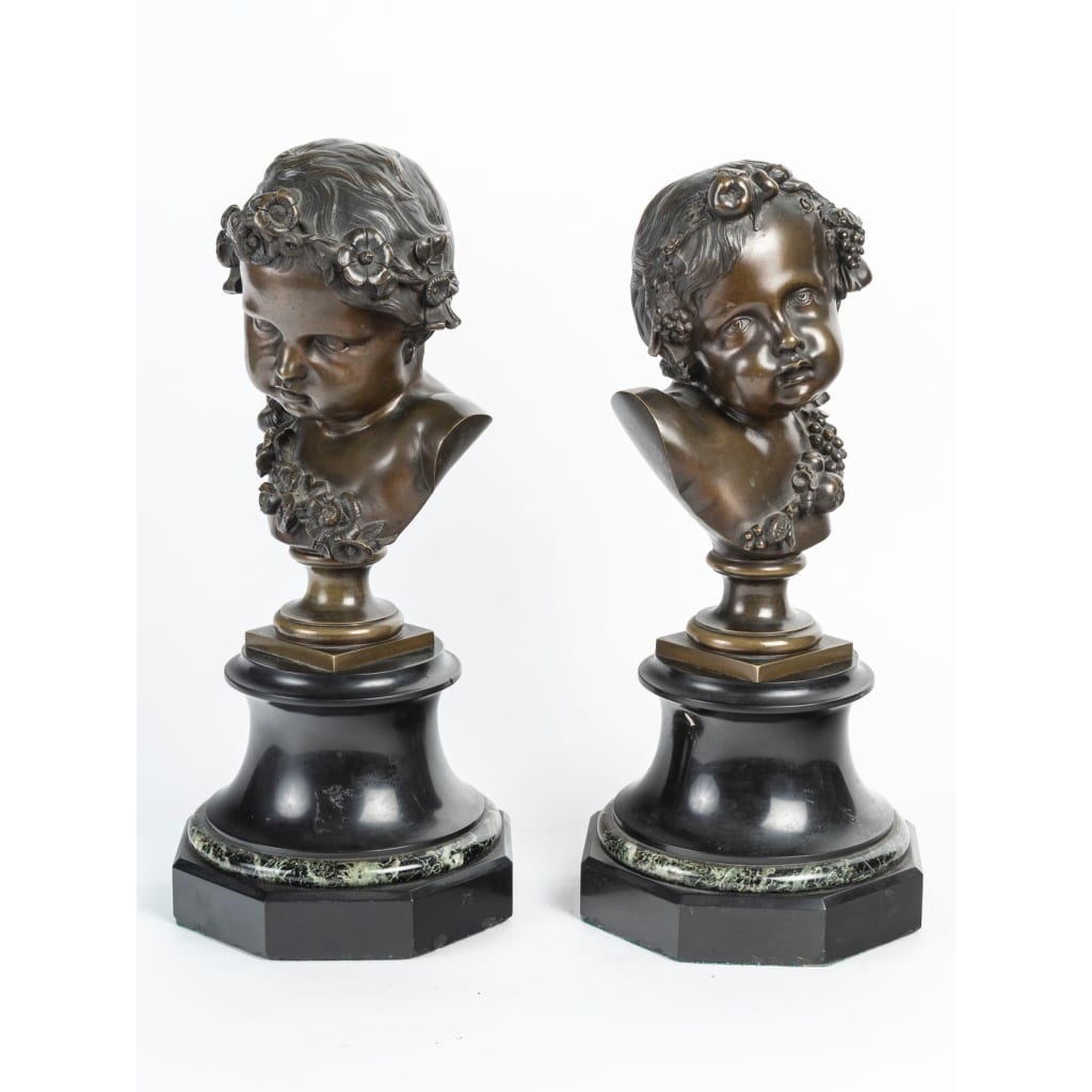 « Les Enfants de Bacchus » Paire de Putti en bronze, Fin du XIXème Siècle | Biron 
