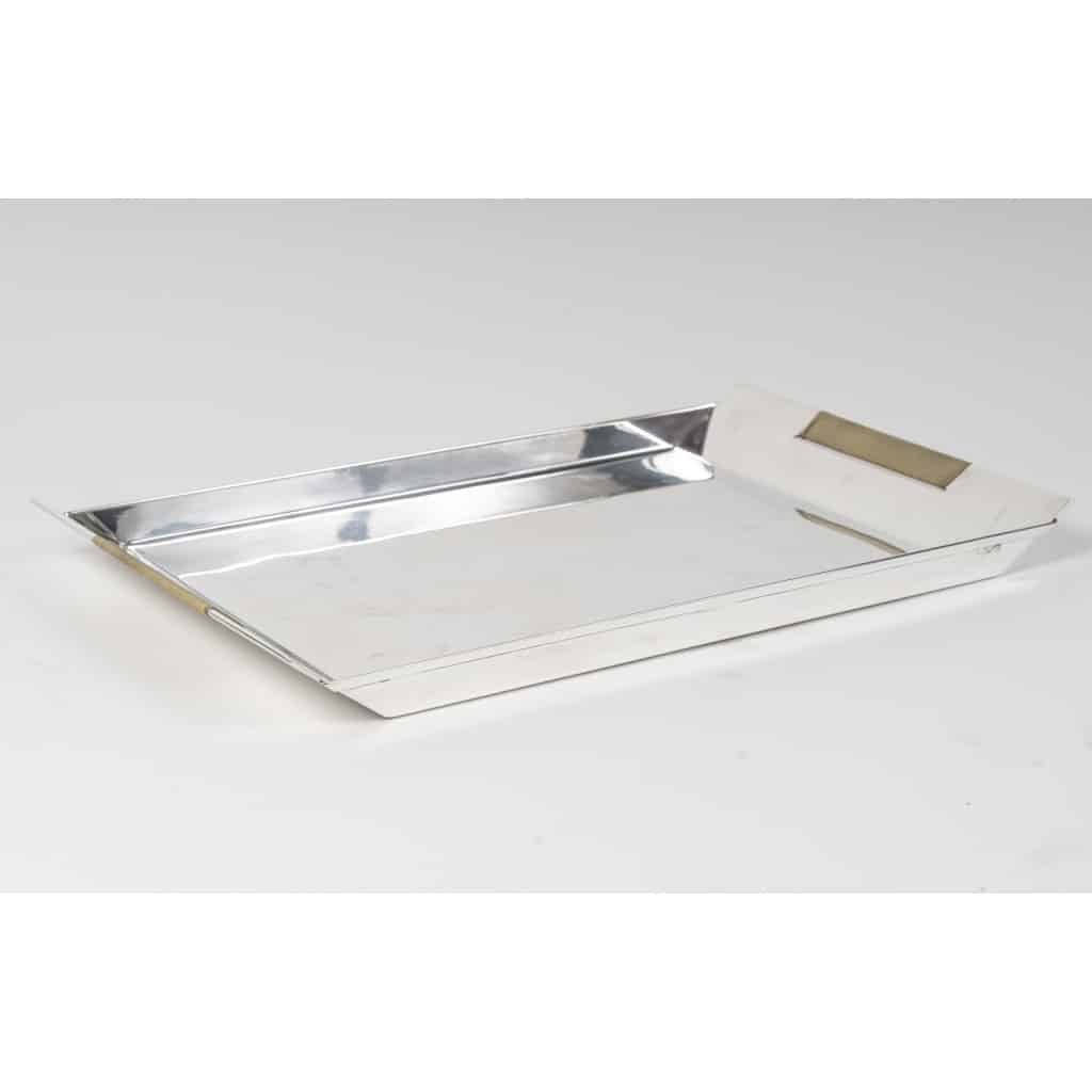 CHRISTOFLE – SABATTINI – Set Thé/Café Moderniste sur son plateau Argent Massif Circa 1957/1968 | Biron 