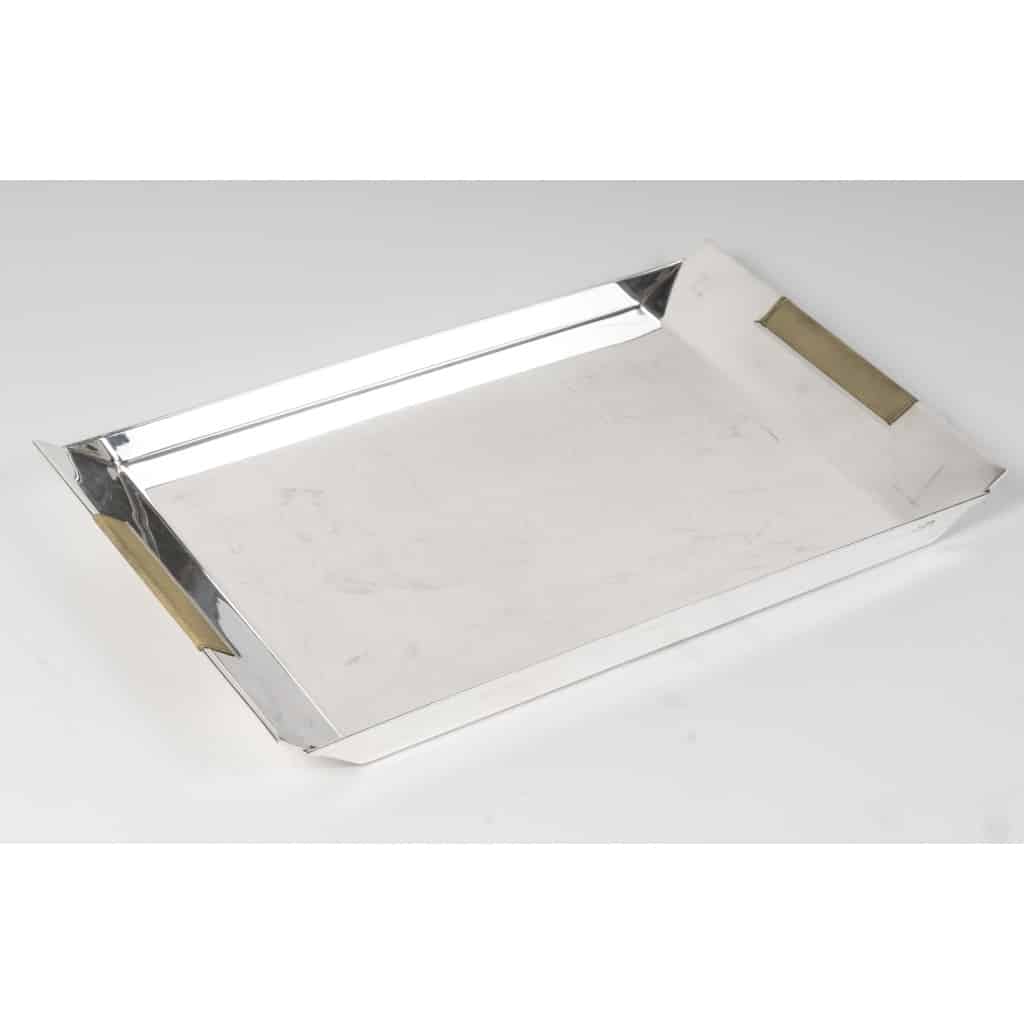 CHRISTOFLE – SABATTINI – Set Thé/Café Moderniste sur son plateau Argent Massif Circa 1957/1968 | Biron 