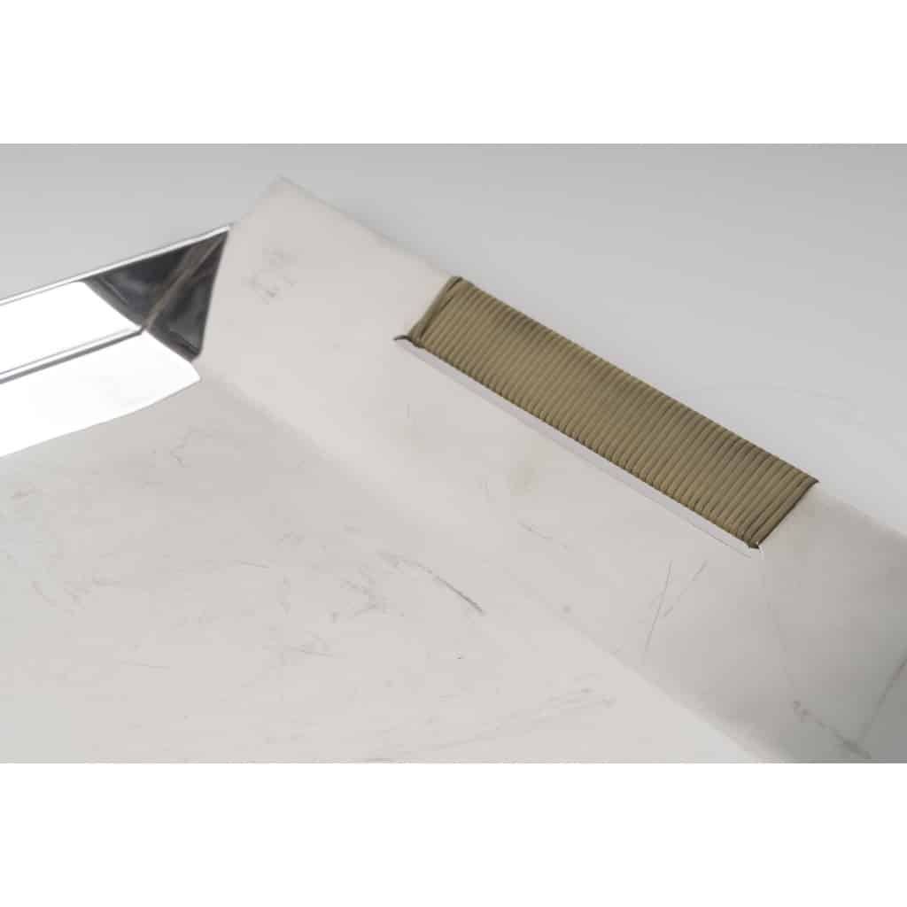 CHRISTOFLE – SABATTINI – Set Thé/Café Moderniste sur son plateau Argent Massif Circa 1957/1968 | Biron 