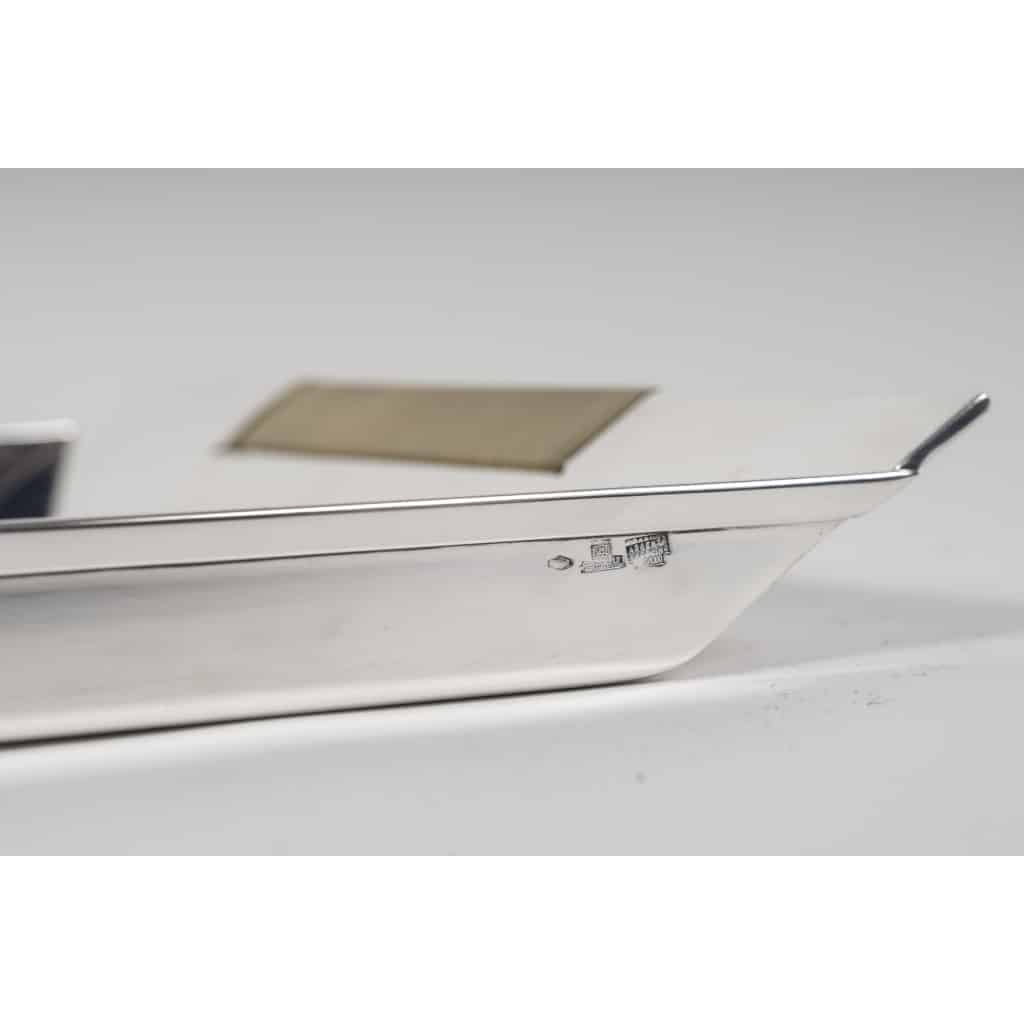 CHRISTOFLE – SABATTINI – Set Thé/Café Moderniste sur son plateau Argent Massif Circa 1957/1968 | Biron 