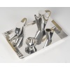 CHRISTOFLE – SABATTINI – Set Thé/Café Moderniste sur son plateau Argent Massif Circa 1957/1968 | Biron 