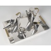 CHRISTOFLE – SABATTINI – Set Thé/Café Moderniste sur son plateau Argent Massif Circa 1957/1968 | Biron 