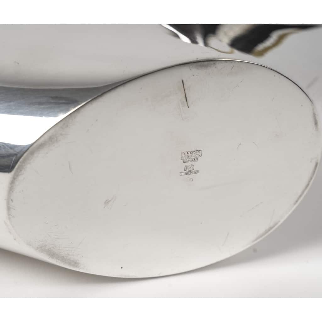 CHRISTOFLE – SABATTINI – Set Thé/Café Moderniste sur son plateau Argent Massif Circa 1957/1968 | Biron 