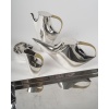 CHRISTOFLE – SABATTINI – Set Thé/Café Moderniste sur son plateau Argent Massif Circa 1957/1968 | Biron 