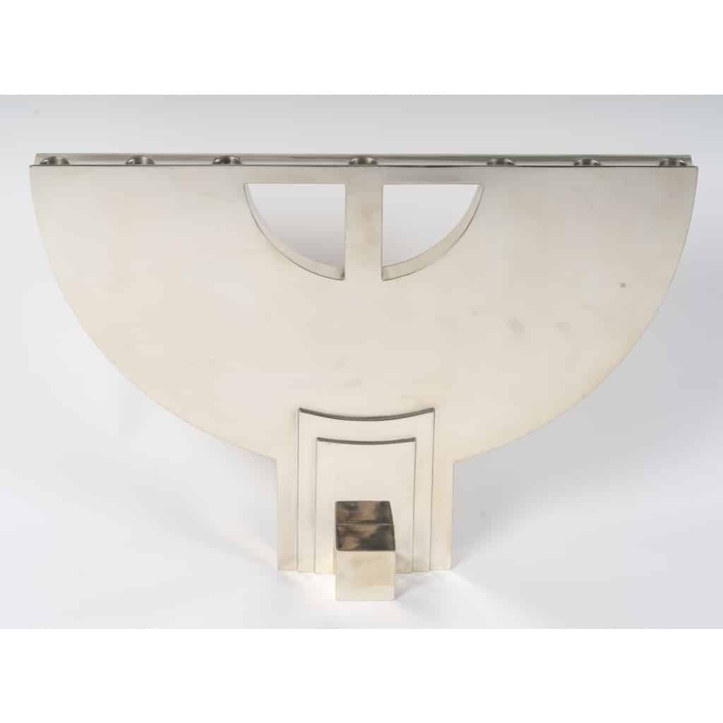 CLETO MUNARI – Chandelier moderniste à Sept bougies argent massif Circa 1980 | Biron 
