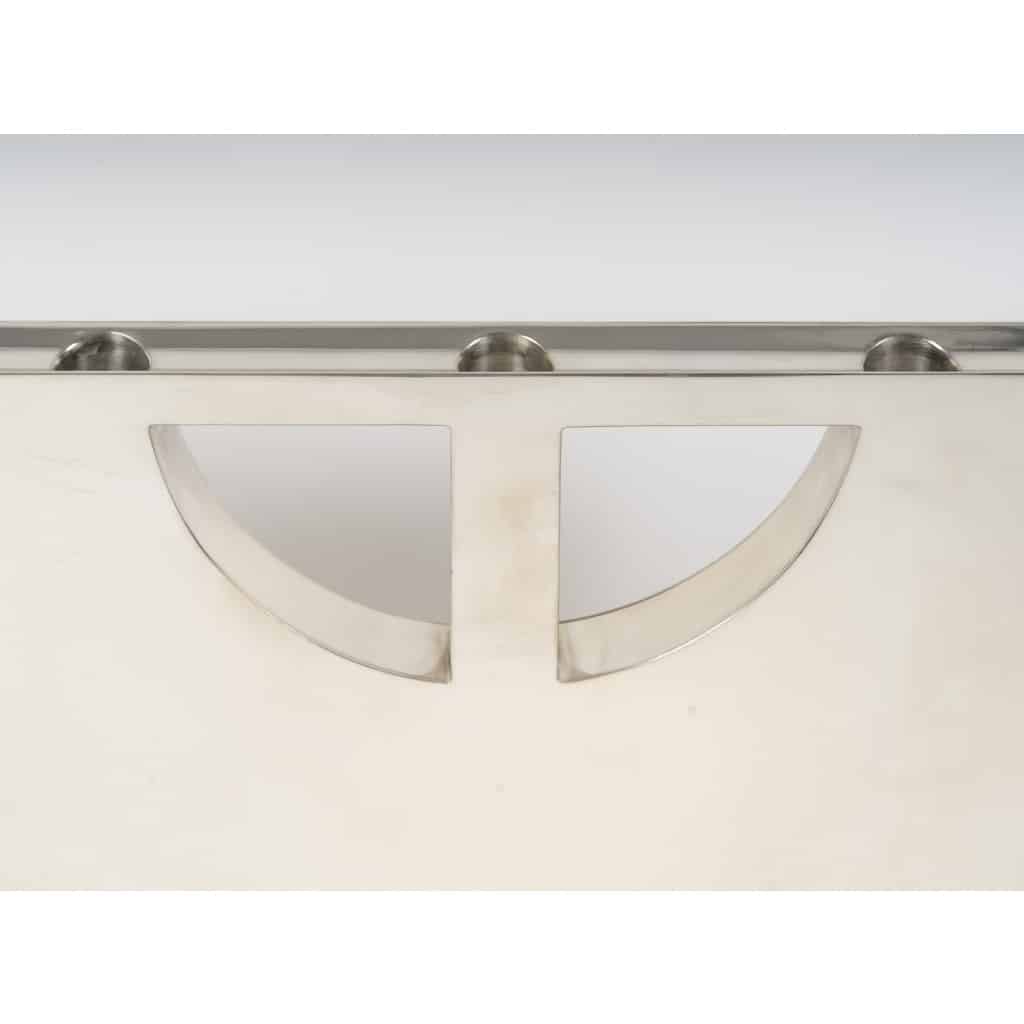 CLETO MUNARI – Chandelier moderniste à Sept bougies argent massif Circa 1980 | Biron 