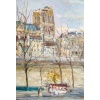 Serge Belloni (1925-2005) – Pont Louis Philippe, les Quais de Seine et Notre-Dame huile sur bois vers 1970 | Biron 