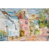 Serge Belloni (1925-2005) – Montmartre Rue de l’abreuvoir au printemps huile sur bois vers 1980 | Biron 