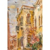 Serge Belloni (1925-2005) – Ruelle Fleurie de la Venise Authentique huile sur panneau vers 1980 | Biron 