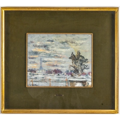 Serge Belloni (1925-2005) - La Place de la Concorde huile sur toile datée 1973