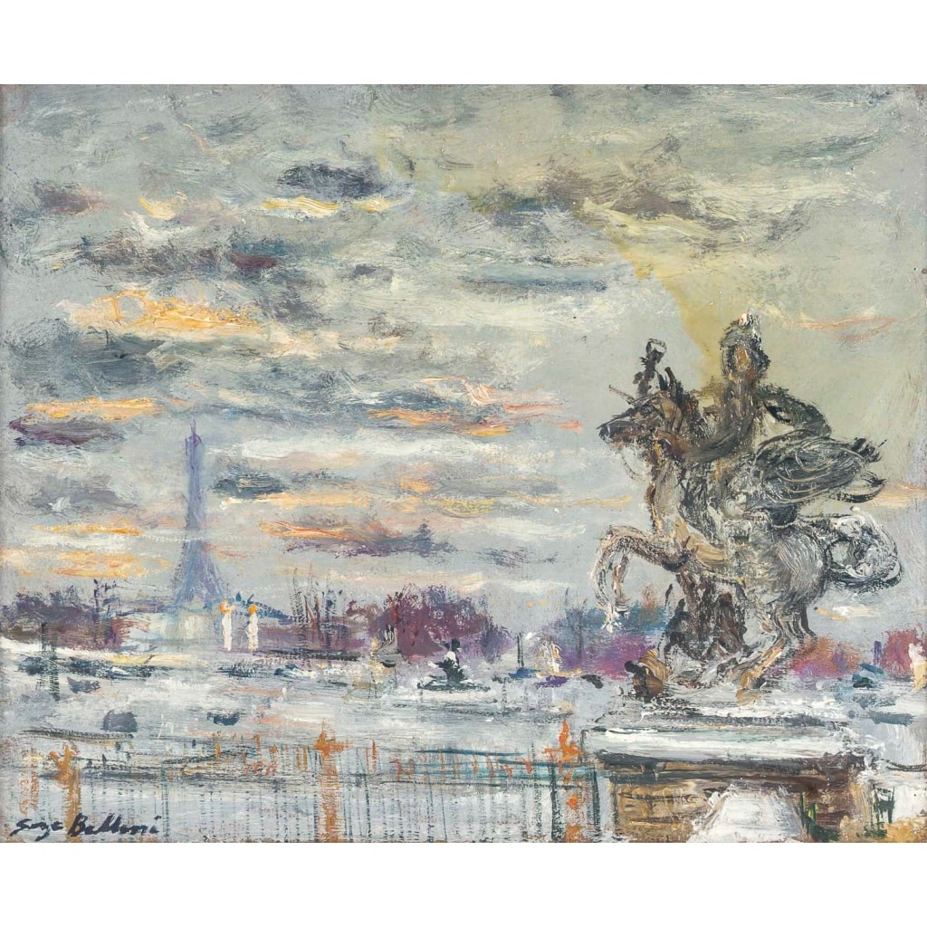 Serge Belloni (1925-2005) – La Place de la Concorde huile sur toile datée 1973 | Biron 