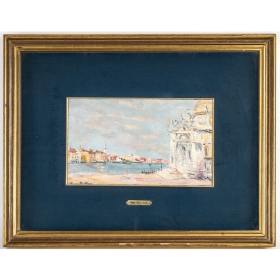Serge Belloni (1925-2005) - Venise Vue Emblématique du Grand Canal huile sur toile vers 1979