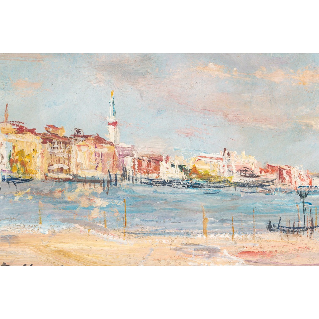 Serge Belloni (1925-2005) – Venise Vue Emblématique du Grand Canal huile sur toile vers 1979 | Biron 