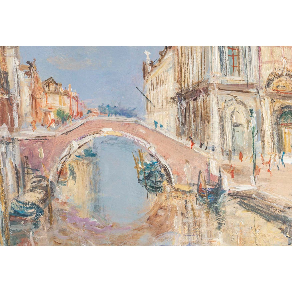 Serge Belloni (1925-2005) – Venise Vue de l’Hôpital San Giovanni Huile sur Toile vers 1980 | Biron 