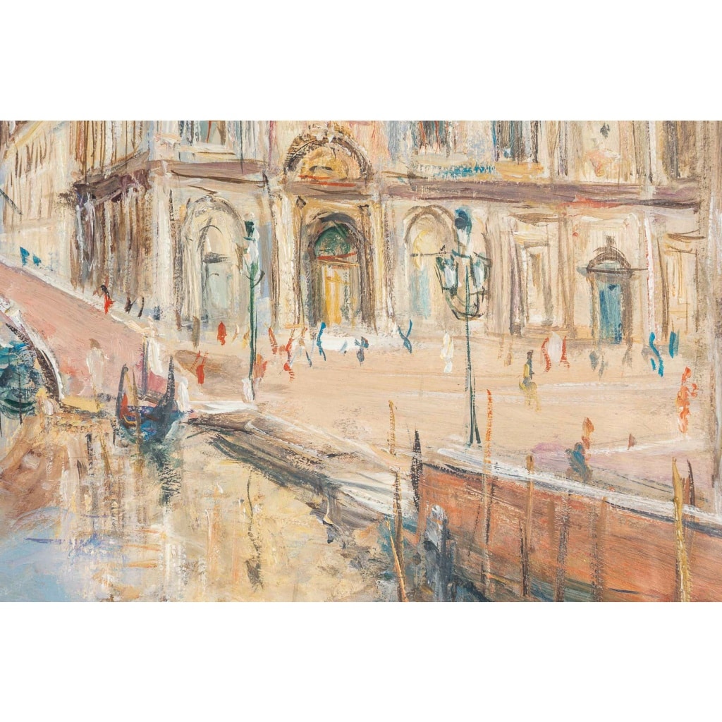 Serge Belloni (1925-2005) – Venise Vue de l’Hôpital San Giovanni Huile sur Toile vers 1980 | Biron 