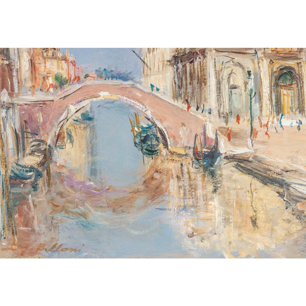 Serge Belloni (1925-2005) – Venise Vue de l’Hôpital San Giovanni Huile sur Toile vers 1980 | Biron 