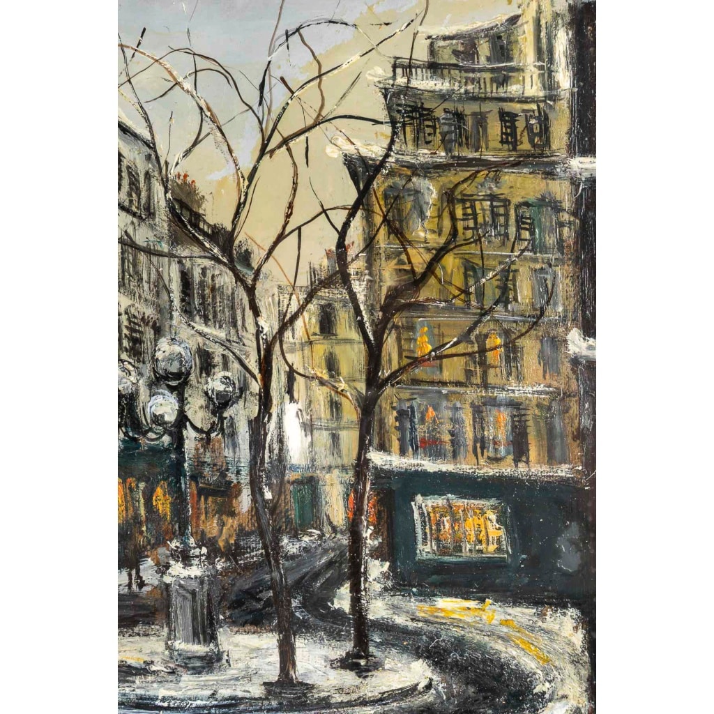 Serge Belloni (1925-2005) – La Place Furstenberg sous la neige huile sur toile vers 1970 | Biron 
