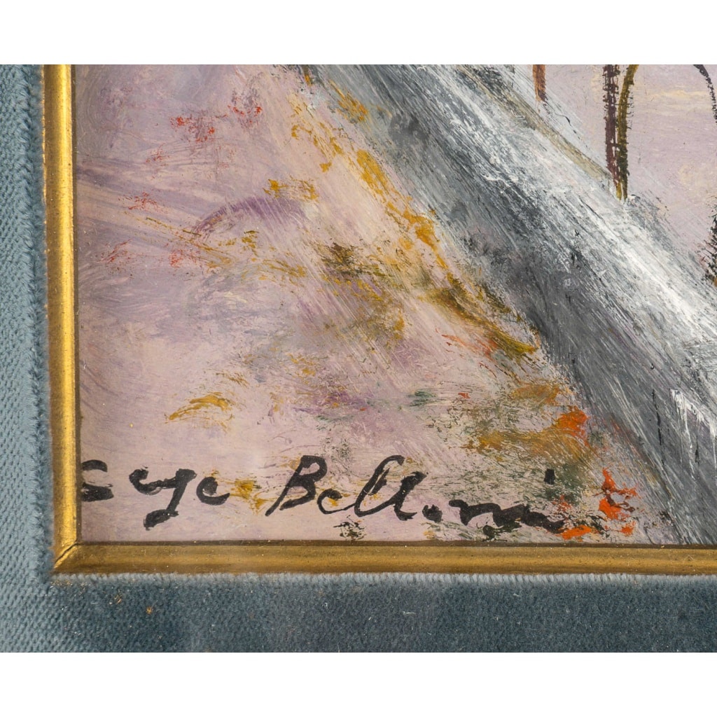 Serge Belloni (1925-2005) – Le Pont des Arts et l’Institut huile sur panneau vers 1980 | Biron 